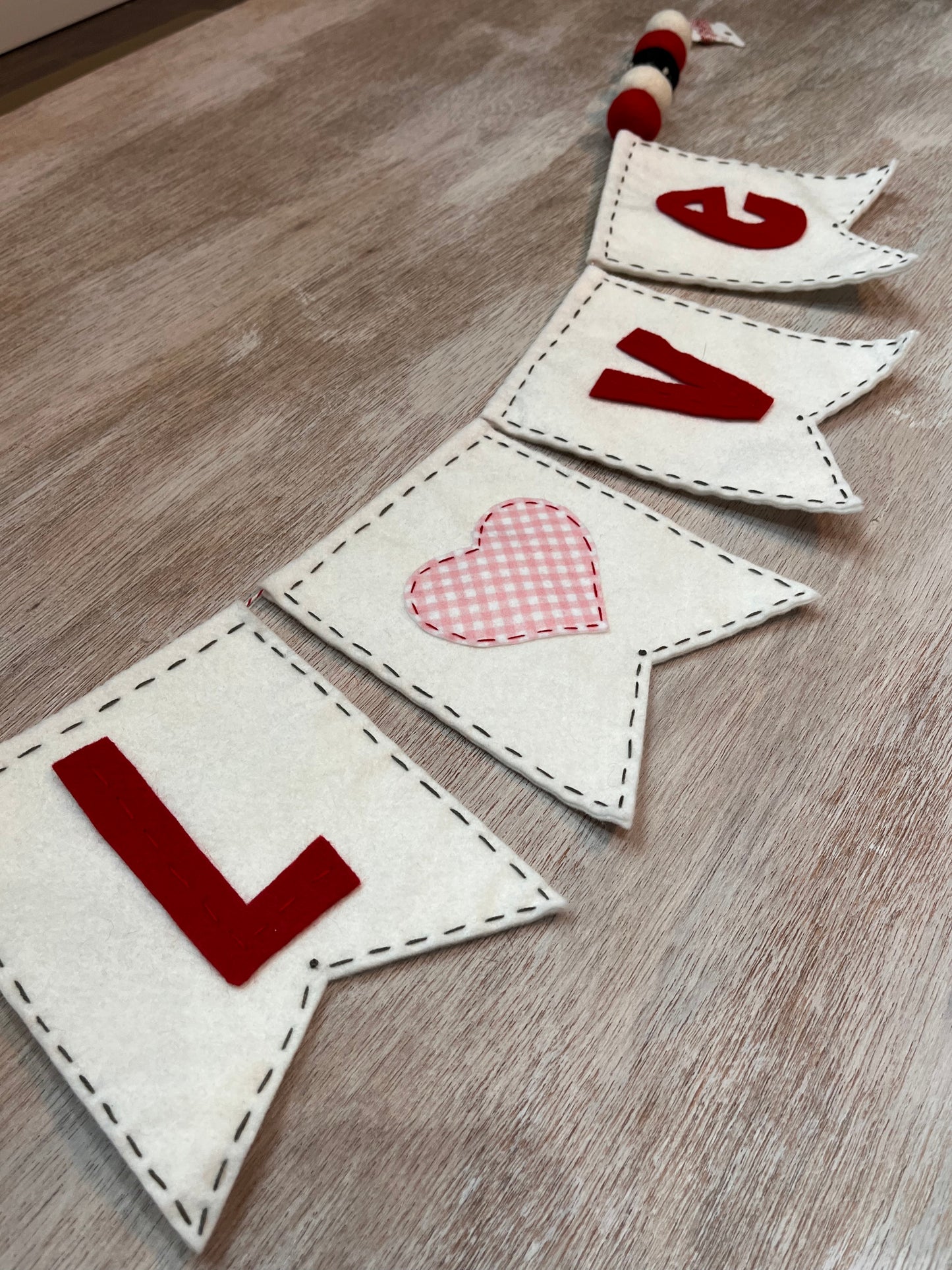Love Banner Red & White