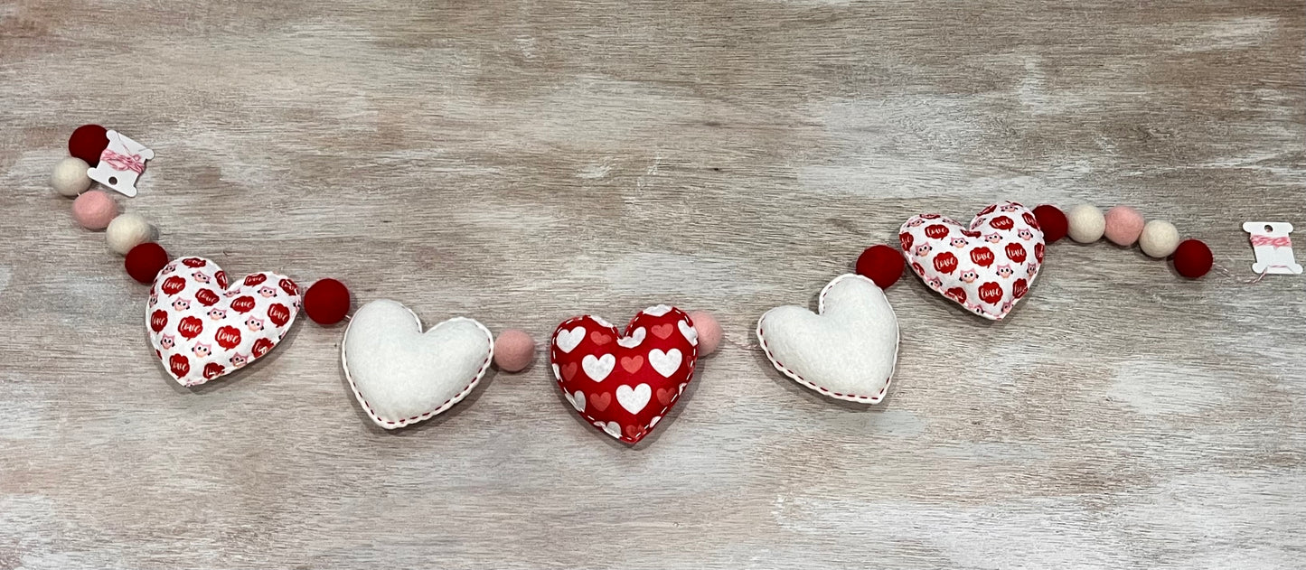 Owl Hearts with Poms