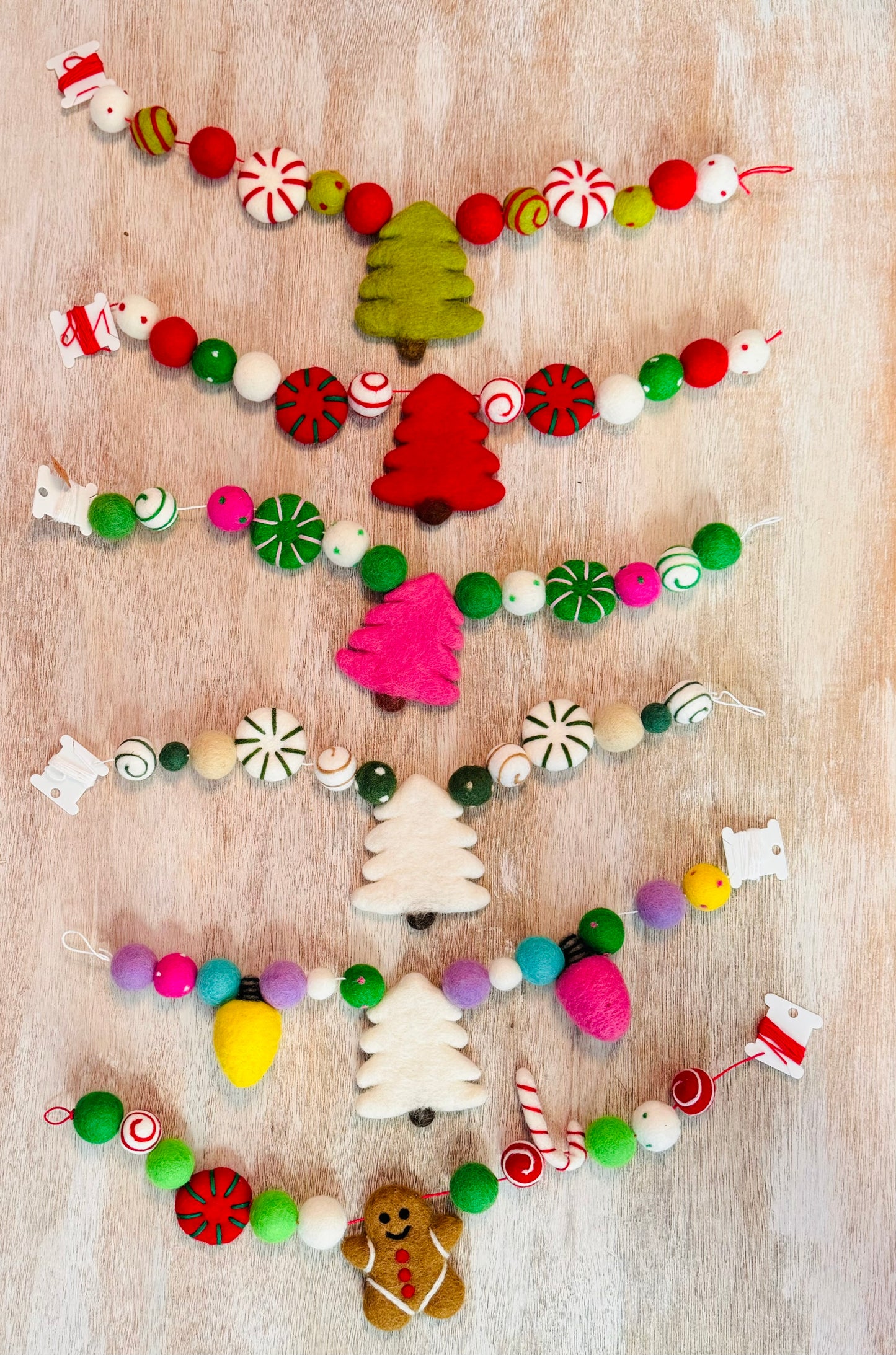 Small Holiday Felt Garlands