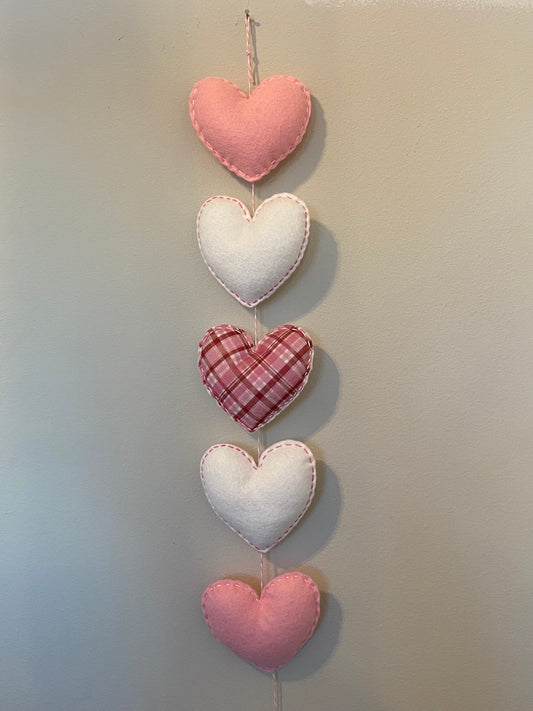 Pink Heart Garland -Vertical